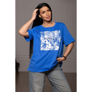 Футболка женская 1838/1 кулирка (р-ры: 52-62) голубой Футболка женская 1838/1 кулирка (р-ры: 52-62) голубой