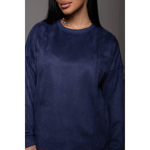 Костюм двойка женский 2125/4 замша (р-ры: 46-56) синий