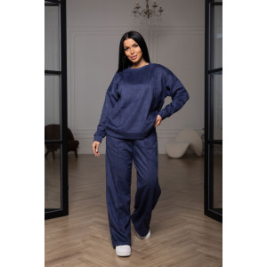 Костюм двойка женский 2125/4 замша (р-ры: 46-56) синий