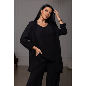 Костюм тройка женский 2142/2 жатка кантри (р-ры: 48-62) черный