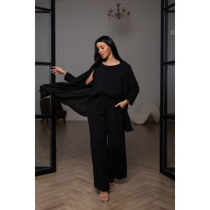 Костюм тройка женский 2142/2 жатка кантри (р-ры: 48-62) черный