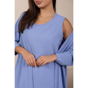 Костюм тройка женский 2142/4 жатка кантри (р-ры: 48-62) голубой Костюм тройка женский 2142/4 жатка кантри (р-ры: 48-62) голубой