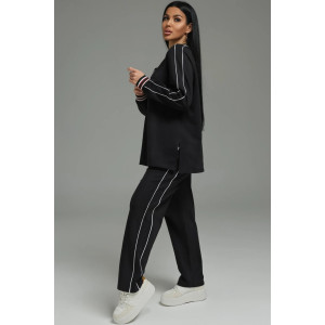 Костюм двойка женский "Акцент" футер 2-х нитка с лайкрой пенье (р-ры: 50-60) черный