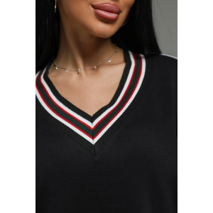 Костюм двойка женский "Акцент" футер 2-х нитка с лайкрой пенье (р-ры: 50-60) черный