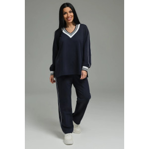 Костюм двойка женский "Акцент" футер 2-х нитка с лайкрой пенье (р-ры: 50-60) синий