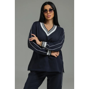 Костюм двойка женский "Акцент" футер 2-х нитка с лайкрой пенье (р-ры: 50-60) синий