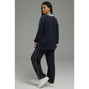 Костюм двойка женский "Акцент" футер 2-х нитка с лайкрой пенье (р-ры: 50-60) синий