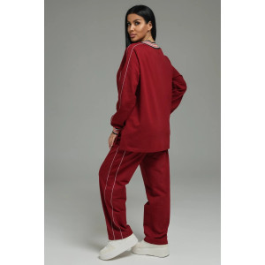 Костюм двойка женский "Акцент" футер 2-х нитка с лайкрой пенье (р-ры: 50-60) бордо