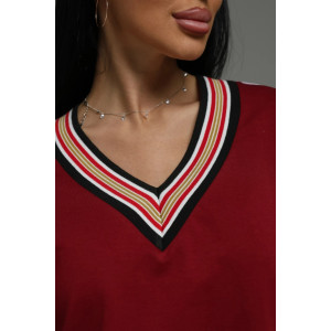 Костюм двойка женский "Акцент" футер 2-х нитка с лайкрой пенье (р-ры: 50-60) бордо