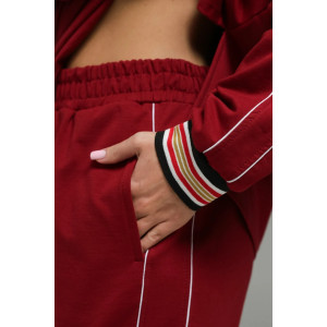 Костюм двойка женский "Акцент" футер 2-х нитка с лайкрой пенье (р-ры: 50-60) бордо