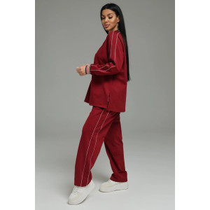 Костюм двойка женский "Акцент" футер 2-х нитка с лайкрой пенье (р-ры: 50-60) бордо