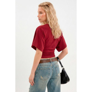 Футболка женская "Бриз Б" фуллайкра (р-ры: 38-50) бордовый Футболка женская "Бриз Б" фуллайкра (р-ры: 38-50) бордовый