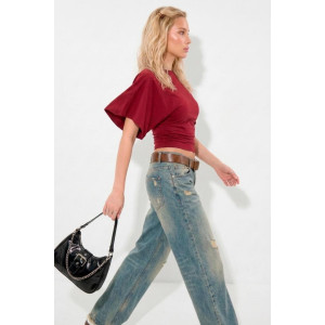 Футболка женская "Бриз Б" фуллайкра (р-ры: 38-50) бордовый Футболка женская "Бриз Б" фуллайкра (р-ры: 38-50) бордовый