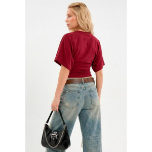 Футболка женская "Бриз Б" фуллайкра (р-ры: 38-50) бордовый Футболка женская "Бриз Б" фуллайкра (р-ры: 38-50) бордовый