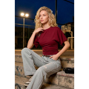 Футболка женская "Бриз Б" фуллайкра (р-ры: 38-50) бордовый Футболка женская "Бриз Б" фуллайкра (р-ры: 38-50) бордовый