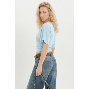 Футболка женская "Бриз Г" фуллайкра (р-ры: 38-50) светло-голубой Футболка женская "Бриз Г" фуллайкра (р-ры: 38-50) светло-голубой