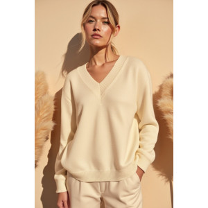 Джемпер женский "Моника А" вязаное полотно (р-ры: 44-62) молочный Джемпер женский "Моника А" вязаное полотно (р-ры: 44-62) молочный