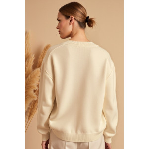 Джемпер женский "Моника А" вязаное полотно (р-ры: 44-62) молочный Джемпер женский "Моника А" вязаное полотно (р-ры: 44-62) молочный