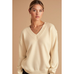 Джемпер женский "Моника А" вязаное полотно (р-ры: 44-62) молочный Джемпер женский "Моника А" вязаное полотно (р-ры: 44-62) молочный