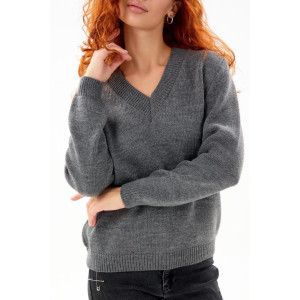 Джемпер женский "Моника ТС" вязаное полотно (р-ры: 44-62) темно-серый Джемпер женский "Моника ТС" вязаное полотно (р-ры: 44-62) темно-серый