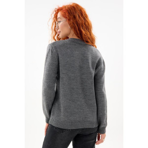 Джемпер женский "Моника ТС" вязаное полотно (р-ры: 44-62) темно-серый Джемпер женский "Моника ТС" вязаное полотно (р-ры: 44-62) темно-серый