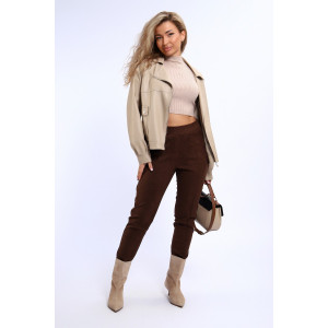 Брюки женские №32825 эко-замша (р-ры: 48-62) кофейный