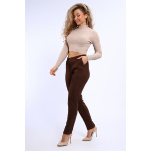 Брюки женские №32825 эко-замша (р-ры: 48-62) кофейный