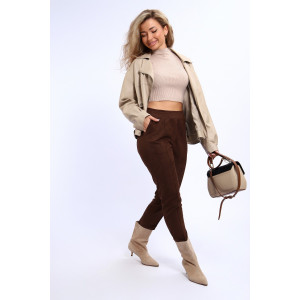 Брюки женские №32825 эко-замша (р-ры: 48-62) кофейный