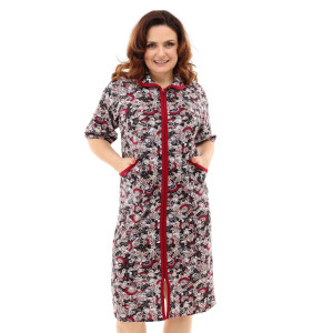 Халат женский №53519 кулирка (последний размер) огурцы 64 Халат женский №53519 кулирка (последний размер) огурцы 64