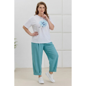 Брюки женские "Габриэлла" плательная ткань (р-ры: 48-58) бирюзовый
