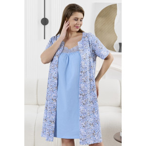 Сорочка женская "Забвение-1" кулирка (р-ры: 48-58) голубой