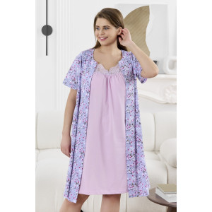 Халат женский "Забвение-2" кулирка (р-ры: 48-58) сиреневый