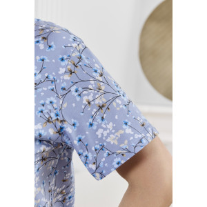 Халат женский "Забвение-2" кулирка (р-ры: 48-58) голубой