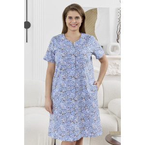 Халат женский "Забвение-2" кулирка (р-ры: 48-58) голубой