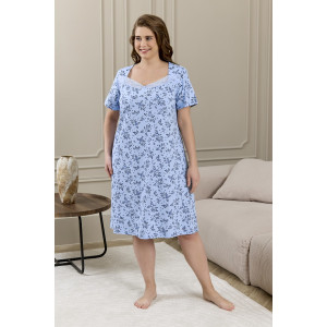 Сорочка женская "Мадера-3" кулирка (р-ры: 50-64) голубой