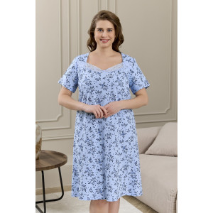 Сорочка женская "Мадера-3" кулирка (р-ры: 50-64) голубой