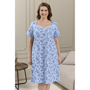 Сорочка женская "Мадера-3" кулирка (р-ры: 50-64) голубой