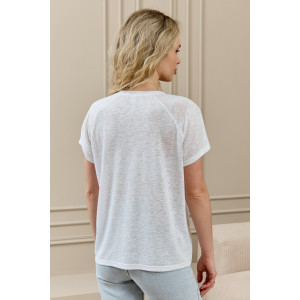 Футболка женская "Лоран" деворе (р-ры: 44-58) белый