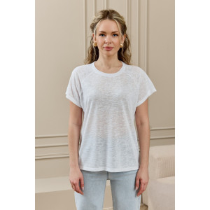 Футболка женская "Лоран" деворе (р-ры: 44-58) белый