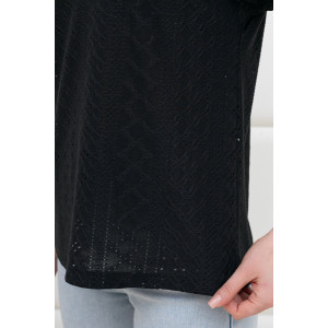 Блузка женская "Дис" фактурный трикотаж (р-ры: 44-54) черный