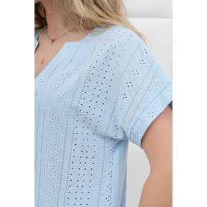 Блузка женская "Дис" фактурный трикотаж (р-ры: 44-54) голубой