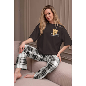 Костюм двойка женский "Мишель-4" кулирка (р-ры: 44-54) коричневый