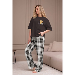 Костюм двойка женский "Мишель-4" кулирка (р-ры: 44-54) коричневый