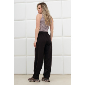 Брюки женские "Бейс" футер вискозный (р-ры: 46-56) темно-коричневый