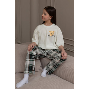 Костюм двойка детский "Мишель-1" кулирка (р-ры: 140-170) зеленый