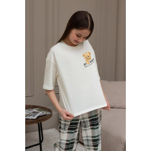 Костюм двойка детский "Мишель-1" кулирка (р-ры: 140-170) зеленый