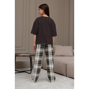 Костюм двойка детский "Мишель-1" кулирка (р-ры: 140-170) коричневый