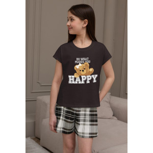 Костюм двойка детский "Мишель-2" кулирка (р-ры: 140-170) коричневый