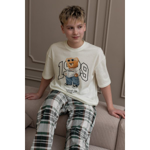 Костюм двойка детский "Мишель-3" кулирка (р-ры: 140-170) зеленый