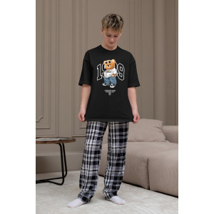 Костюм двойка детский "Мишель-3" кулирка (р-ры: 140-170) черный